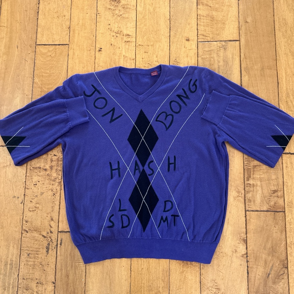 Men's Purple Argyle Sweater